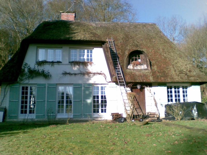 maison avec un toit de chaume